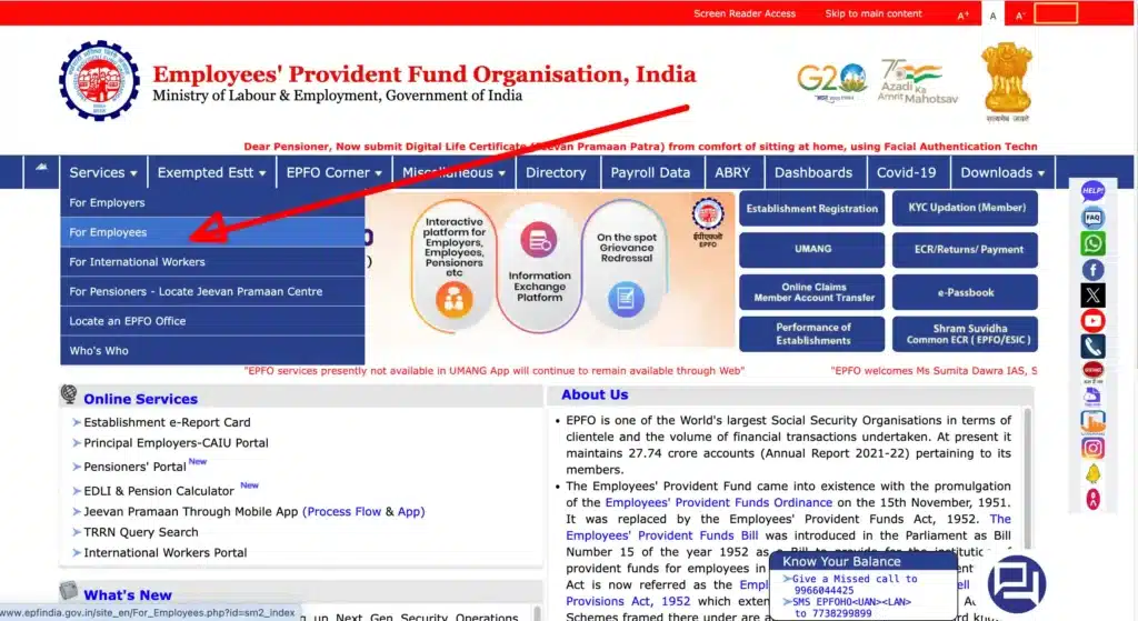 epfo member login 1